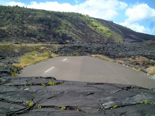 lava flow on road