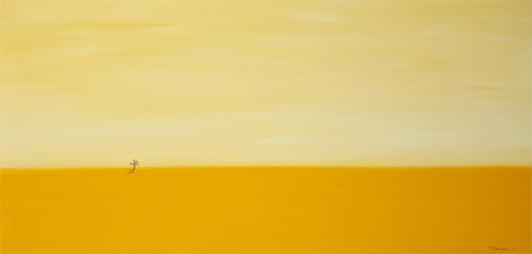 desert tree yellow painting