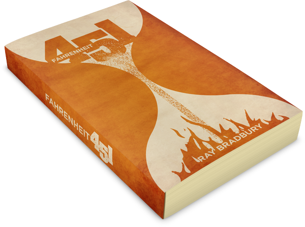 fahrenheit 451 book cover redesign ray bradbury tribute orange