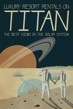 poster vintage futuristic retro titan saturn