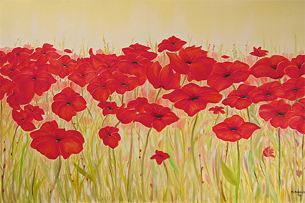 red poppies painting