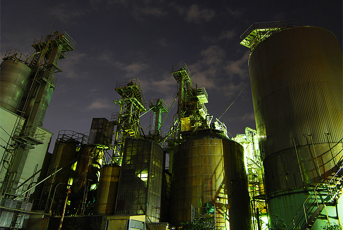 kawasaki factory at night