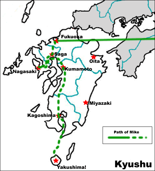 Kyushu and Yakushima map