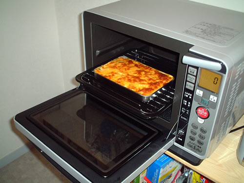 lasagna in the oven